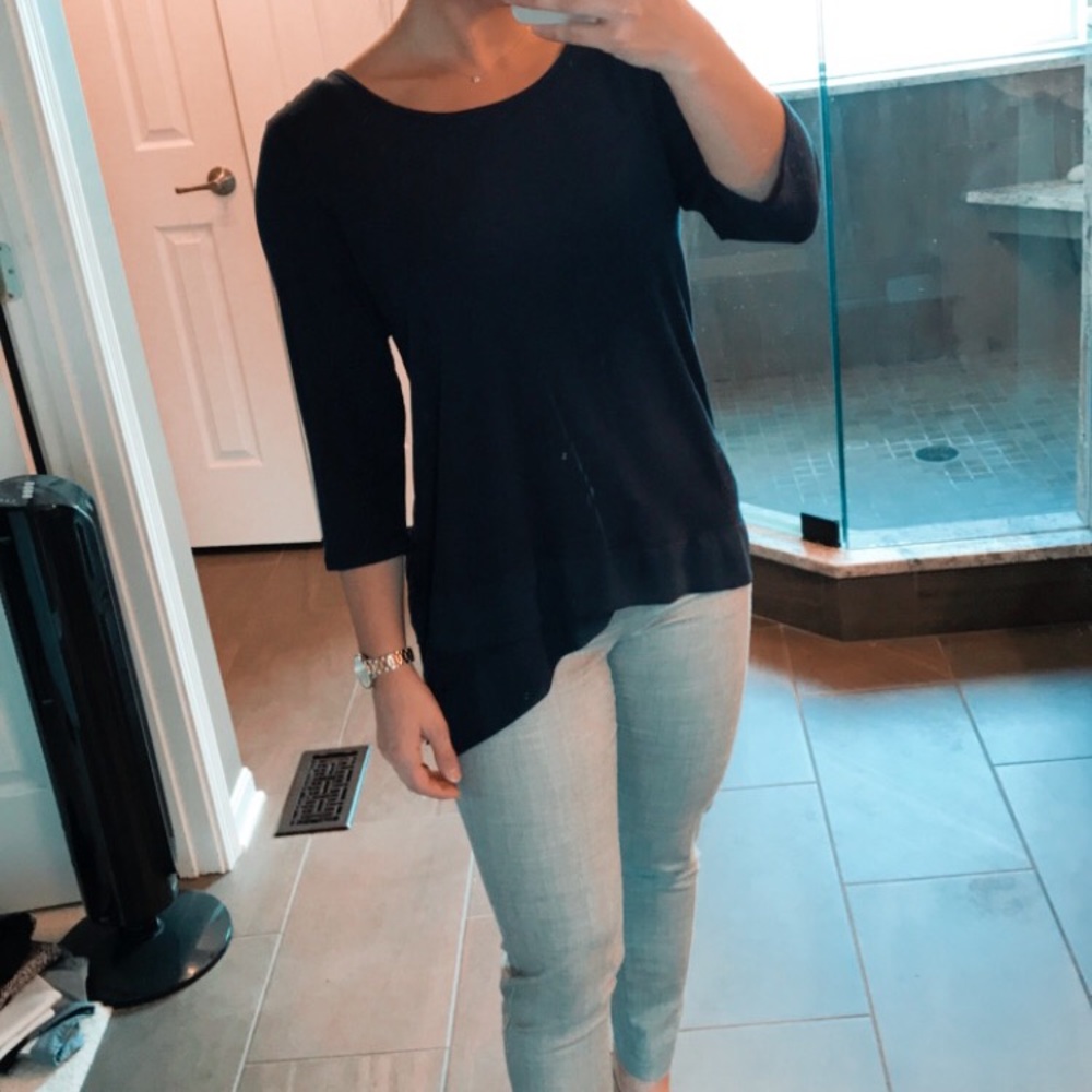 Navy Quarter Sleeve Blouse